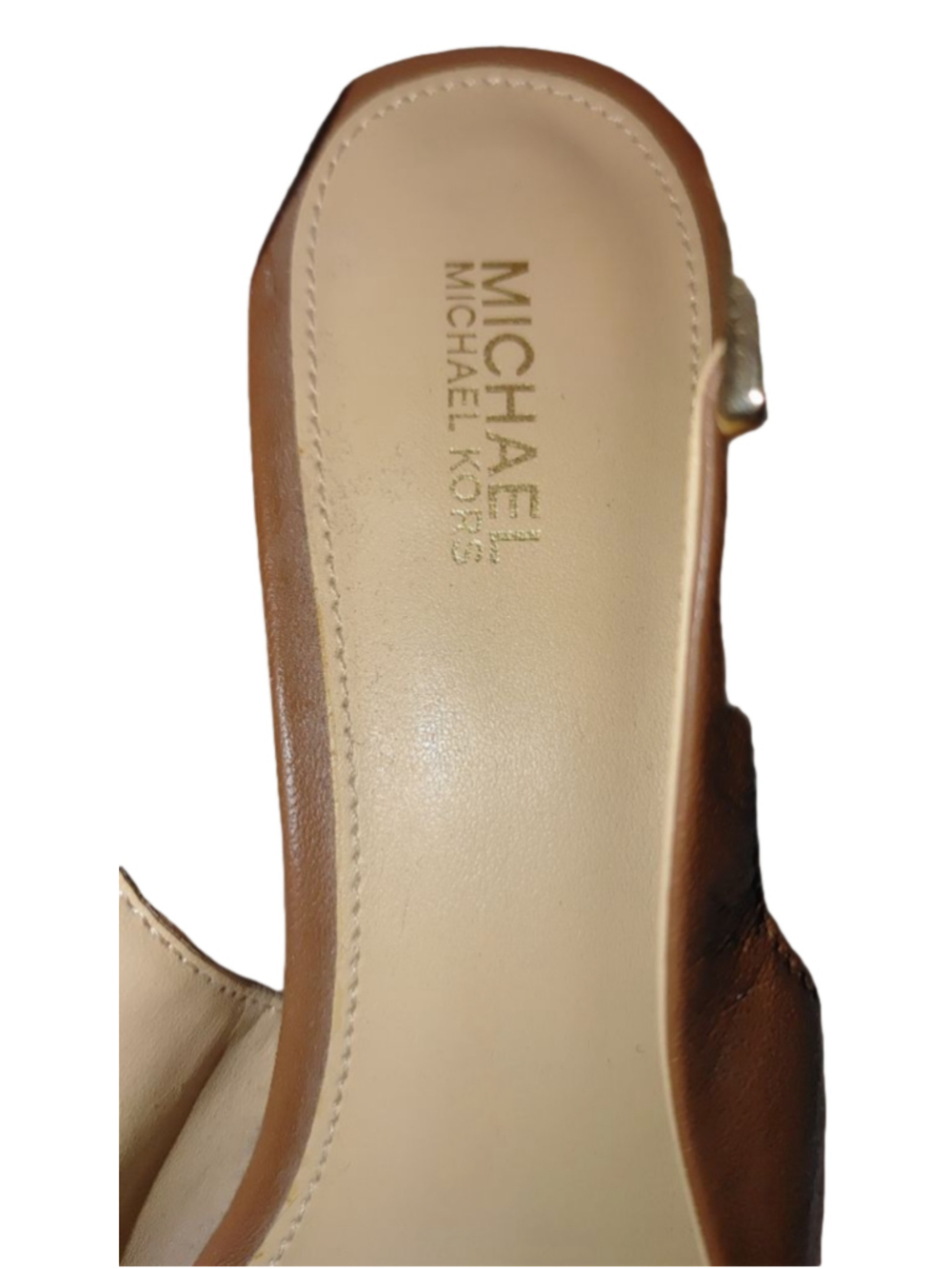 Michael Kors Emma Leather Sling Back Kitten Heels Size 8M - Picture 5 of 8
